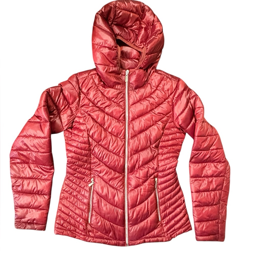 Koton Red Hooded Puffer Jacket Size 6